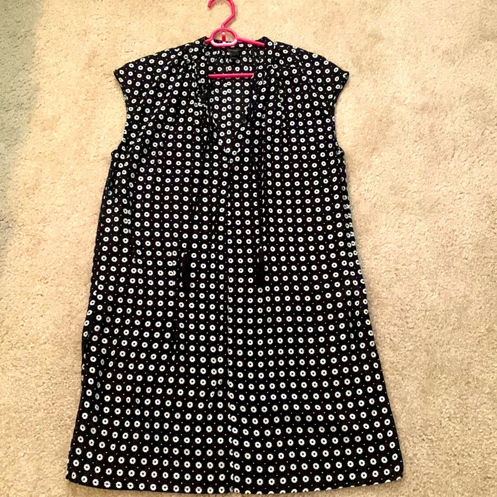 J.crew printed black and white swim cover dress, S